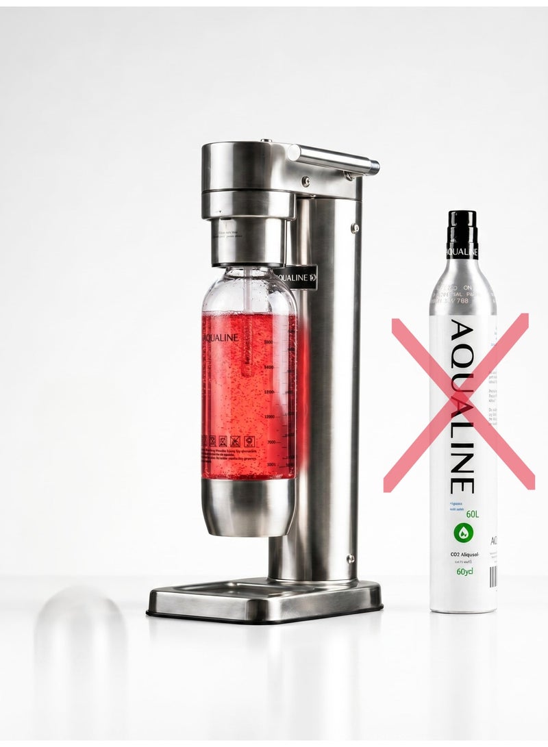 AQUALINE AQUA PRO SS Luxury Sparkling Drink Maker | Soda Maker | Sparkle Any Drink | Standard Kit | Fizz Infuser Technology | CO₂ Cylinder Not Included | Stainless Steel - Image 2