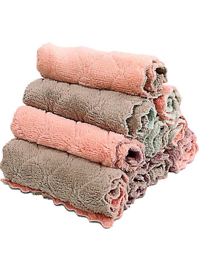 SAOYOAS Microfiber Kitchen Washcloths, Super Absorbent Coral Velvet Dishtowels, Premium Table Cleaning Cloths, Non-Stick Oil Quick Dry Dish Towels, Soft Tea Towels, 10 Pack - Image 1