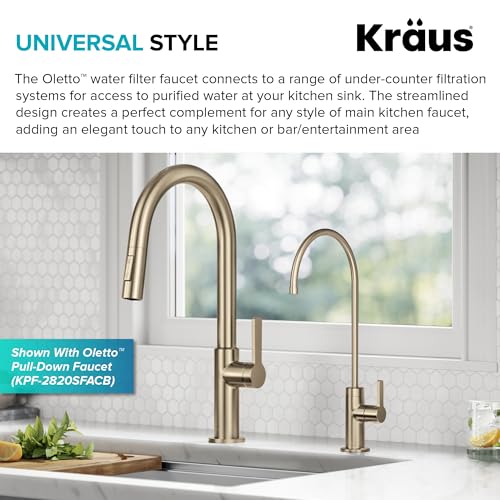 KRAUS Oletto Single Handle Drinking Water Filter Faucet for or Water Filtration System in SpotFree Antique Champagne Bronze FF103SFACB - Image 3