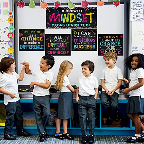 Marspark 9 Pcs Classroom Motivational Posters Growth Mindset Banner Inspirational Bulletin Board Positive Classroom Decoration for School Wall Art, Elementary Middle High School(Black) - Image 4