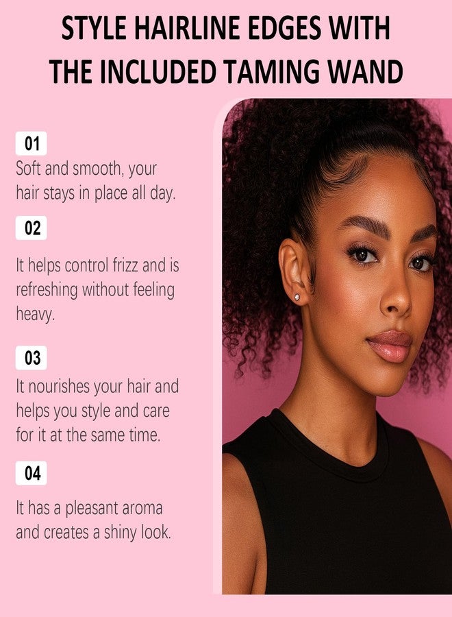 Jutqut 3-in-1 Hair Styling Cream & Flyaway Taming Wand, Hair Cactus Fruit Finishing Stick for Frizz Control, Style Edges, Add Shine, Lightweight & Non-Greasy, 0.6 oz - Image 3