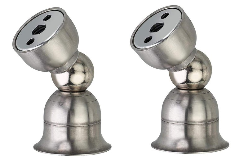 MHS Stainless Steel Magnetic Door Stopper Catcher Magnet Holder 360 Angle Hold with Screw Fittings Bell Steel Matt Pack of 2 - Image 1