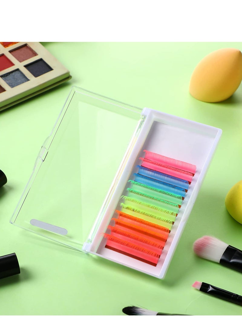 Excefore Color Volume Eyelash Extensions, Neon Color False Lashes, Party Makeup Eyelashes, Natural UV Curl, 15-20 mm Length,  0.07 Thickness Multi Color, Long-Lasting Curl Glow in The Dark Lash Extensions - Image 3