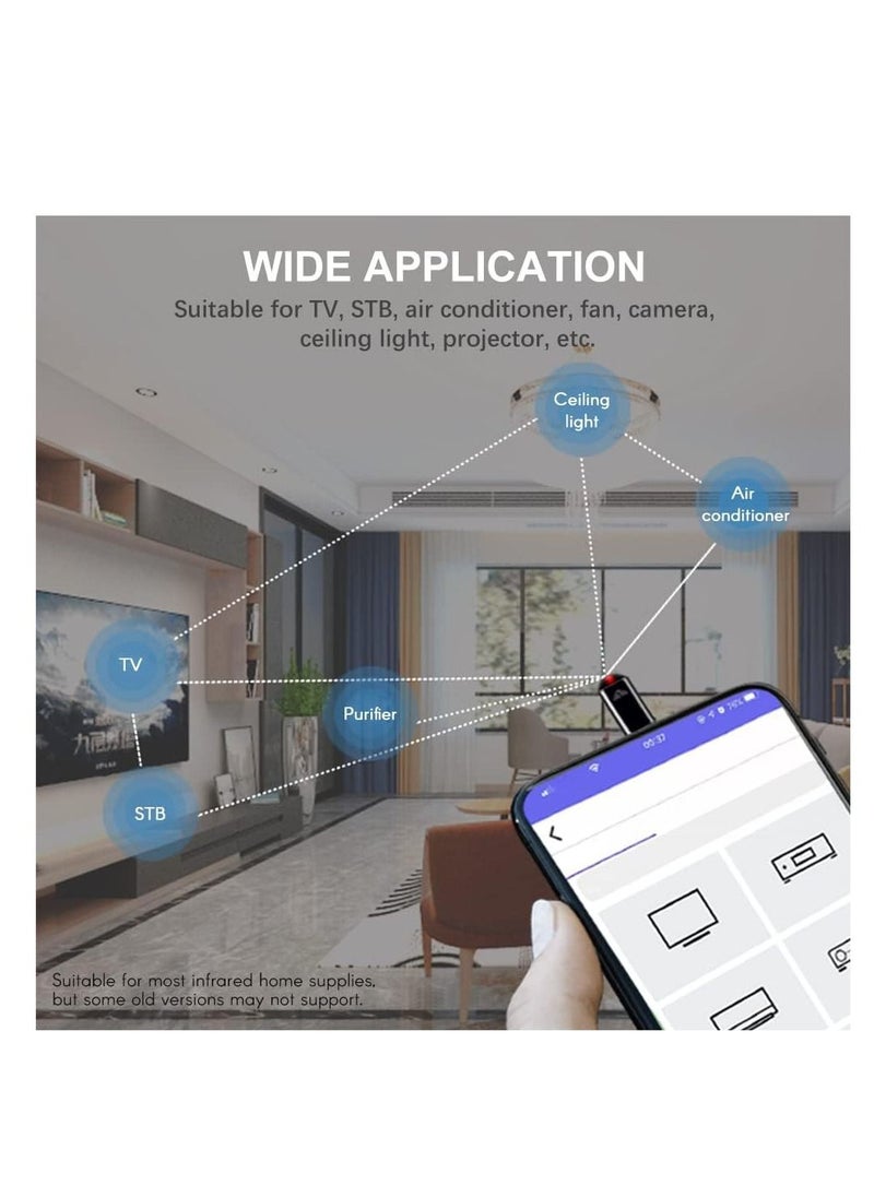 SYOSI - Wireless Smart Phone Infrared Transmitter, Universal Mobile Phone Mini Remote Controller, with Type-C Connector Replacement for Android Smartphone TV Air Conditioner Fan Camera, 1 Pcs - Image 1