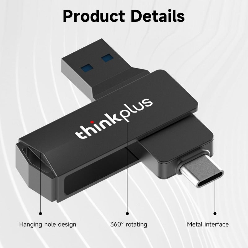 محرك أقراص فلاش USB بسعة 256 جيجابايت، بتصميم ثنائي المنفذ من نوع Type-C - تصميم دوار مقاوم للصدمات من سبائك الزنك، متوافق مع أجهزة متعددة - Image 5