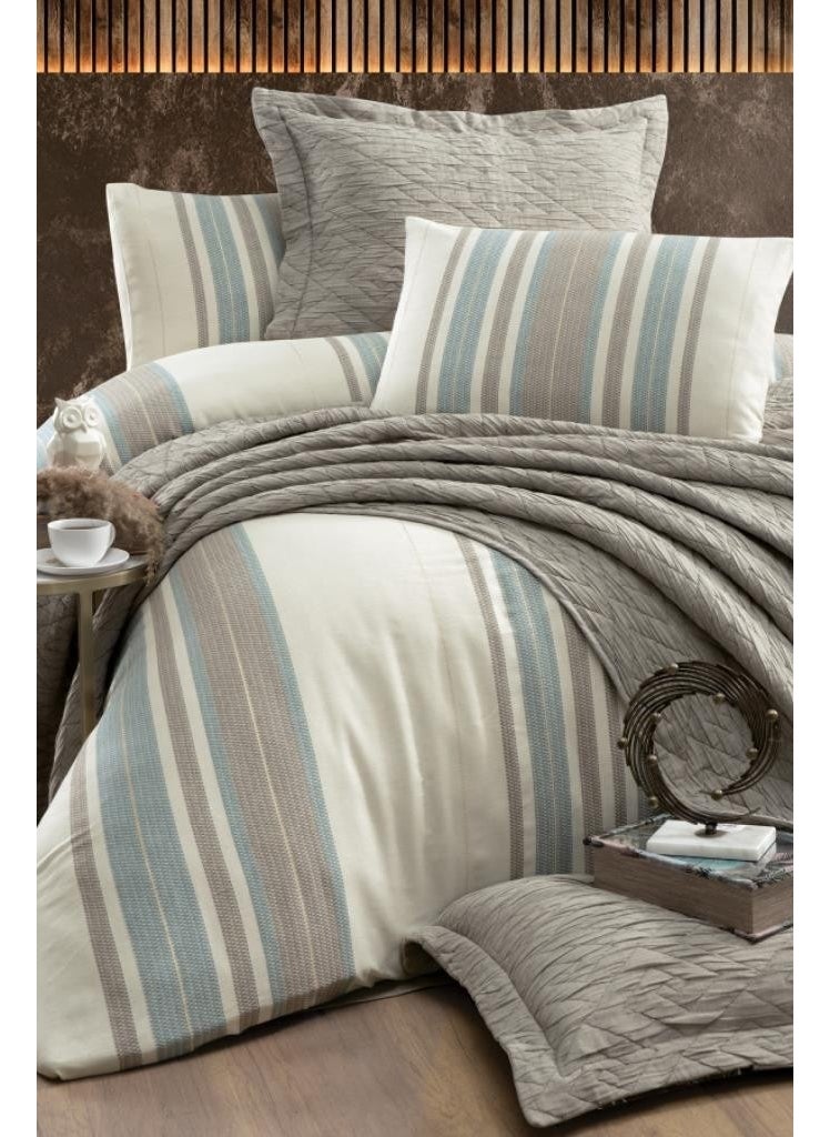 Zebra Casa - Laden Double Bedspread Set Mink - Image 1