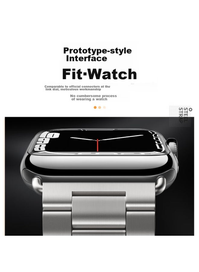 Wei Qiantu Weiqiantu Compatible With Apple Watch Band, Apple Iwatch S10/9/8/7 Metal Stainless Steel Strap, 6/se/2/ultra2 Band For Men, 44/45/49mm - Image 3