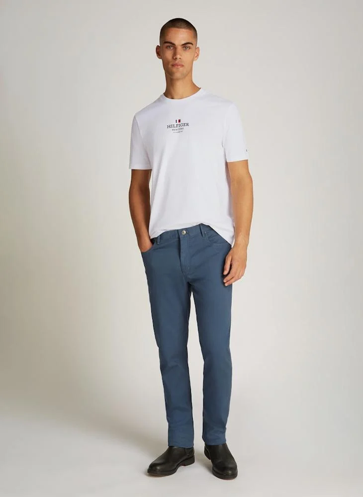 TOMMY HILFIGER Rwb Logo Print  Crew Neck T-Shirt