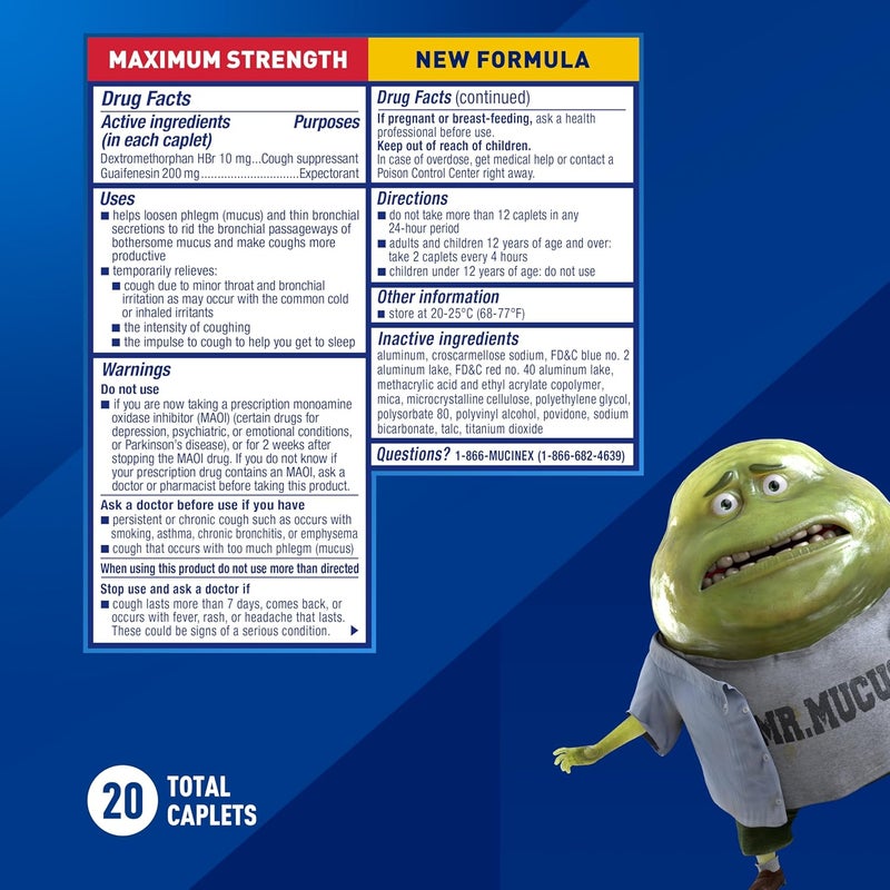 MUCINEX FastMax Severe Congestion Cough Medicine for Adults Cough Bothersome Mucus Relief with Dextromethorphan HBr Guaifenesin Cough Suppressant Expectorant Medicine 20 Count - Image 5