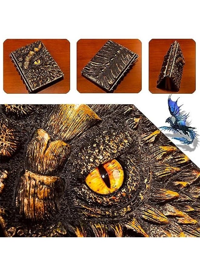 Generic - 3D Dragon Eye Embossed Journal,Resin Engraving Notebook,Dnd notebook for Dragon Lovers ，Blank Paper,Hardcover Travel Notepad for Writing,Sketchbook,Collection,Gift,Decoration A4 and A5 Size (A5-Glod - Image 1