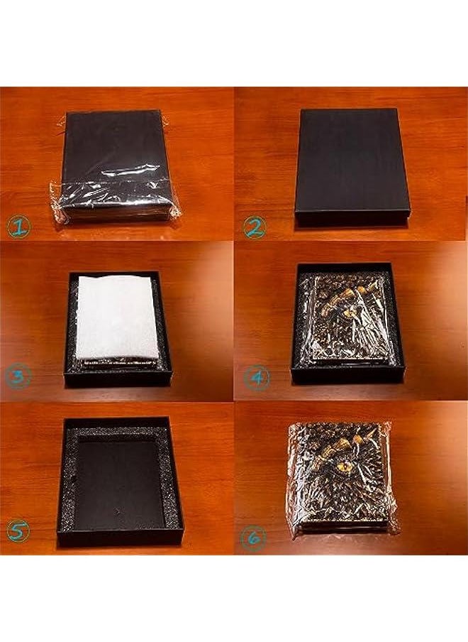 Generic - 3D Dragon Eye Embossed Journal,Resin Engraving Notebook,Dnd notebook for Dragon Lovers ，Blank Paper,Hardcover Travel Notepad for Writing,Sketchbook,Collection,Gift,Decoration A4 and A5 Size (A5-Glod - Image 1