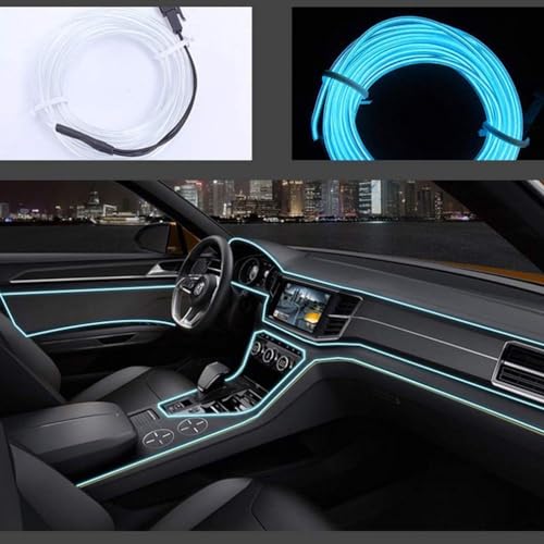 Automaze EL Wire 5m/16ft – Soft Dim Glow Neon Rope Light, Ideal for Dark Settings Only (Ice Blue, 12V DC) - Image 4