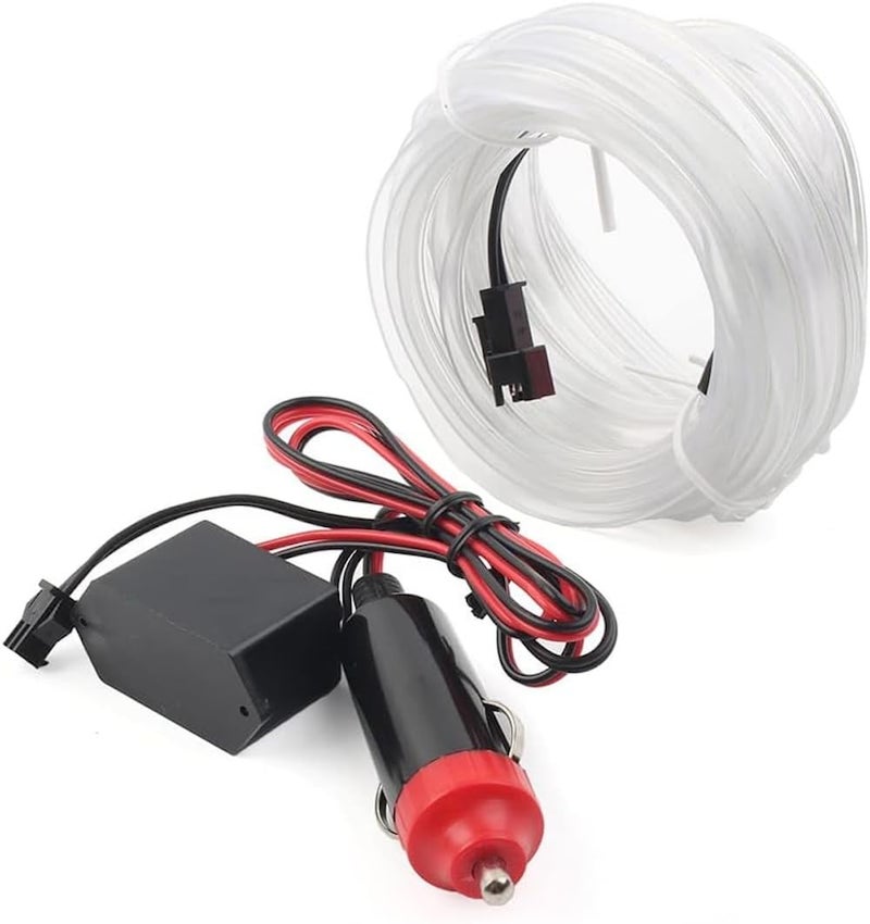 Automaze EL Wire 5m/16ft – Soft Dim Glow Neon Rope Light, Ideal for Dark Settings Only (Ice Blue, 12V DC) - Image 1