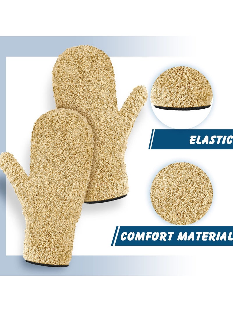 Luckam 3 Pairs Microfiber Dust Mitts with Thumb, Reusable No-Scratch Cleaning Gloves for Kitchen, House, Car, Household Dusting Tools - Image 5