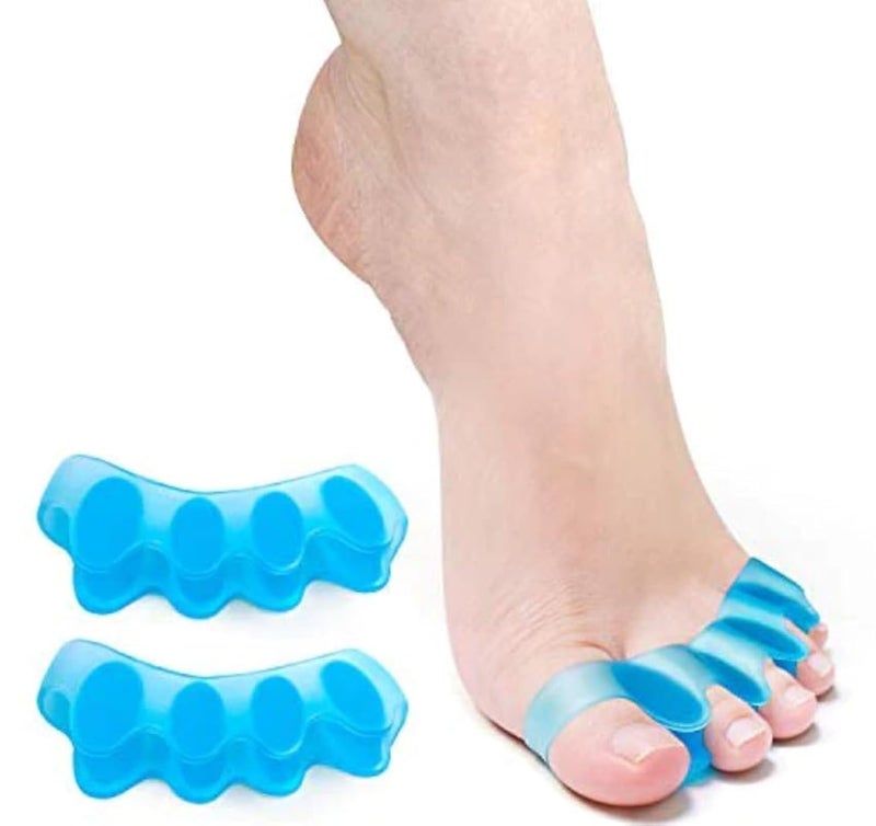 Toe Separators | (4 Pack) Bunion Corrector, Single Toe, Toe Separators, Silicone Toe Stretchers Suitable for Bunion Correction, Hammer Toe, Toe Pain Relief (Blue) - Image 1