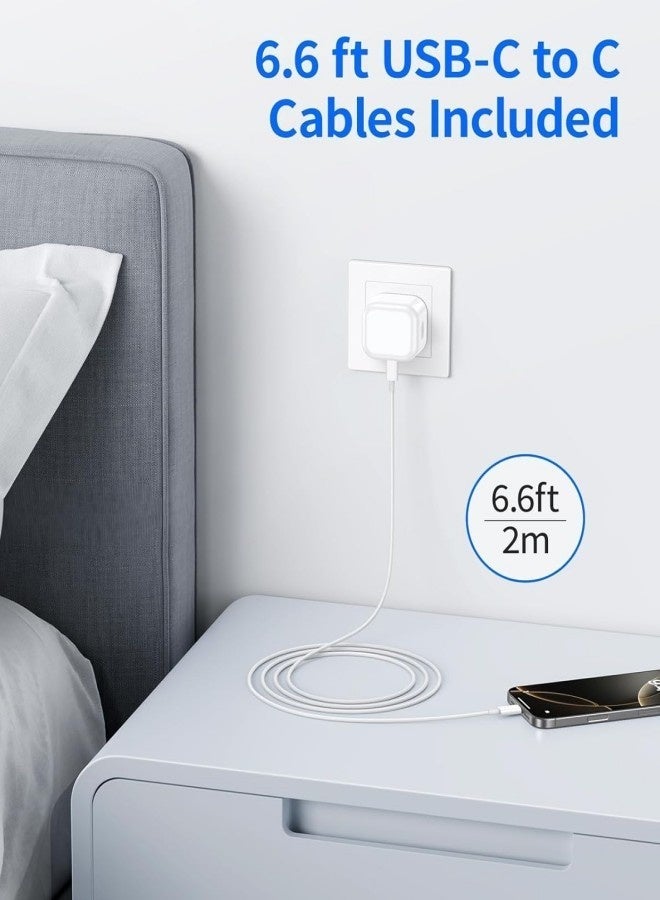 أبلينم شاحن سريع 20 واط لهاتف iPhone | شاحن حائط سريع بمنفذ USB C مع سلك شحن بطول 2 متر من النوع C إلى C متوافق مع هواتف IPhone 16/15/Pro Max/Pro/Plus وجميع الهواتف المحمولة من النوع C - Image 4