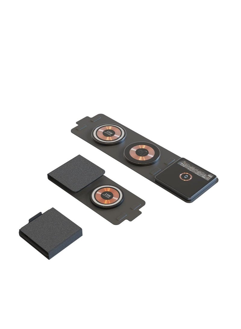 كابتن تيك Transparent Foldable Wireless Charger Station 3 in 1, Foldable Fast Wireless Charger, Travel Magnetic Wireless Charger, for Multiple Devices, for iPhone, AirPods, Apple Watch KSA | Riyadh, Jeddah - Image 1