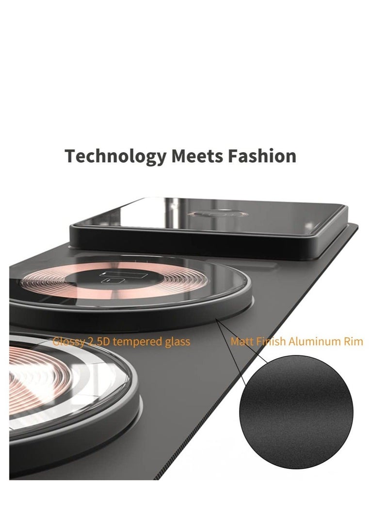 كابتن تيك Transparent Foldable Wireless Charger Station 3 in 1, Foldable Fast Wireless Charger, Travel Magnetic Wireless Charger, for Multiple Devices, for iPhone, AirPods, Apple Watch KSA | Riyadh, Jeddah - Image 3