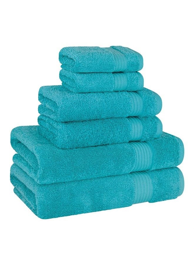 Cotton Paradise 6 Piece Towel Set for Bathroom, 100% Turkish Cotton Soft Absorbent, 2 Bath Towels 2 Hand Towels 2 Washcloths, Aqua Blue  - Image 4