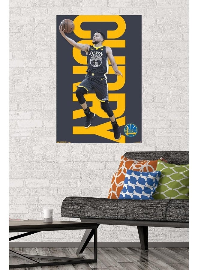 Home Trove Trends International Nba Golden State Warriors - Stephen Curry 18 Wall Poster, 22.375" X 34", Premium Unframed Version  - Image 2