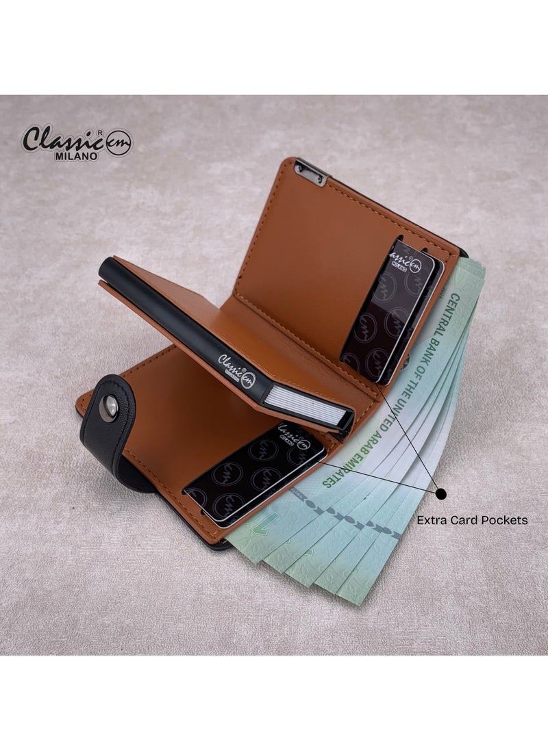 Classic Milano Classic Milano Faux Leather RFID Blocking Pop Up Wallet for Men and Women - Automatic Card Holder Wallet with Pop-up Design - Secure, Compact Credit Card Holder for Men - Stylish Wallet for Men & Women’s RFID Card Wallet  - Image 4