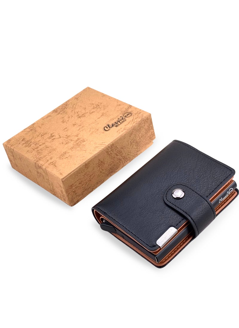 Classic Milano Classic Milano Faux Leather RFID Blocking Pop Up Wallet for Men and Women - Automatic Card Holder Wallet with Pop-up Design - Secure, Compact Credit Card Holder for Men - Stylish Wallet for Men & Women’s RFID Card Wallet  - Image 1