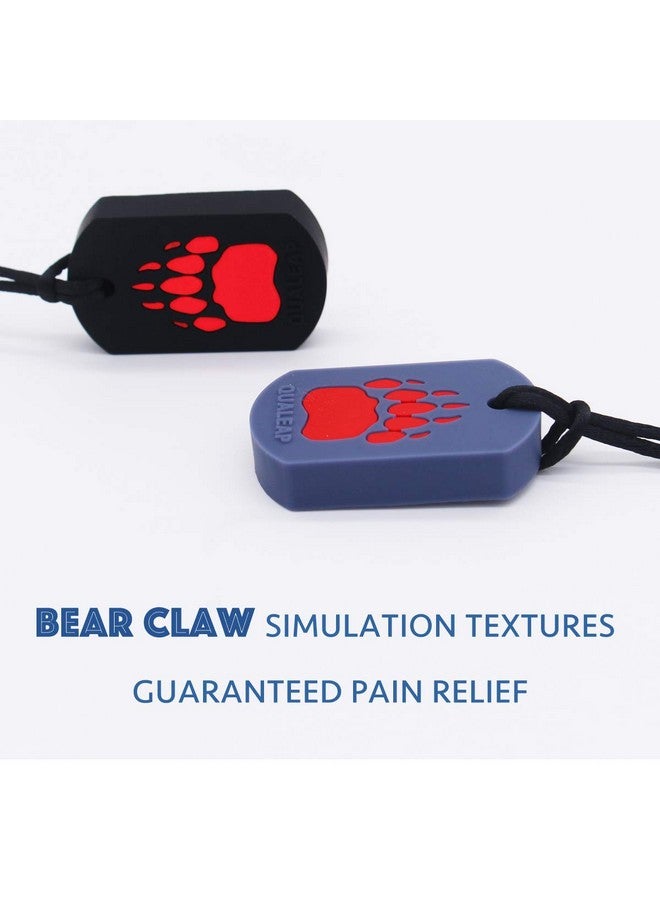 QUALEAP AMBER Bear Claw Chew Necklace For Kids Boys Or Girls (2 Pack) Chewing Necklace Teething Necklace Teether Necklace Chew Toys Teething Toys Designed For Chewing Autism Autism Sensory Teether Toy - Image 3
