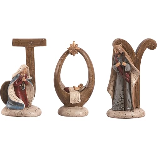 Transpac 6.25" Multicolor Christmas Joy Nativity Set of 3 - Decorative Resin Accent for Tabletop Holiday Decor Multicolor - Image 3