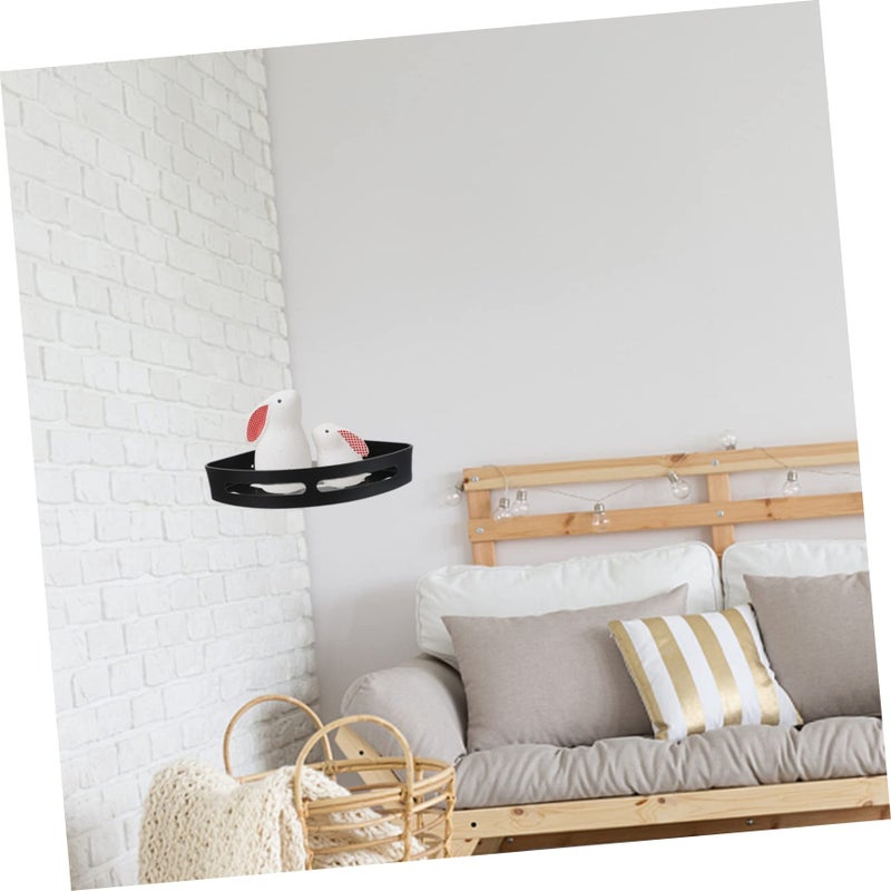 Wall Mounted Aluminum Triangle Shelf Black Space Saver for Bathroom Kitchen Easy Install - Image 3