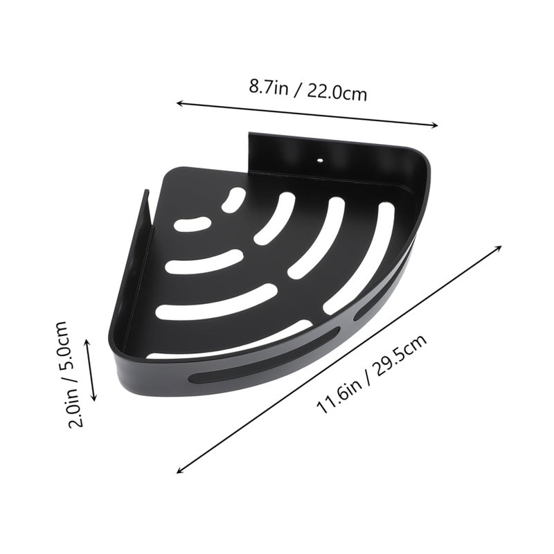 Wall Mounted Aluminum Triangle Shelf Black Space Saver for Bathroom Kitchen Easy Install - Image 4