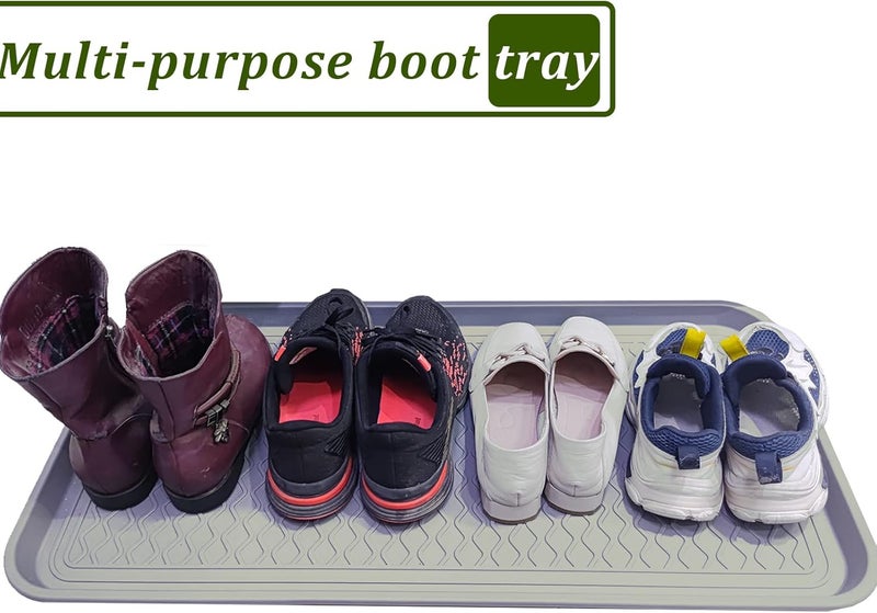 FDGARDEN Large Multifunctional Boot Tray 2 Pack Boot Mat Washable Indoor or Outdoor Tray Mat Doormats for Shoes Boots Plants Pots Paint Tins Pet Bowls Car Storage, 30 x 15 x 1.2 Inches - Image 2