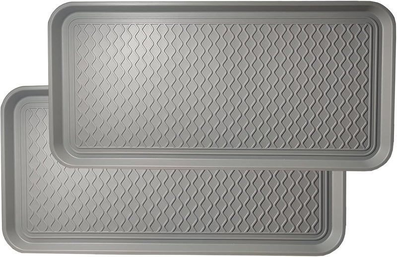 FDGARDEN Large Multifunctional Boot Tray 2 Pack Boot Mat Washable Indoor or Outdoor Tray Mat Doormats for Shoes Boots Plants Pots Paint Tins Pet Bowls Car Storage, 30 x 15 x 1.2 Inches - Image 1