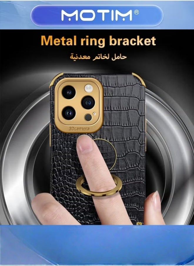 موتيم حافظة لجراب آيفون 13 برو حافظة جلدية مقاومة للصدمات غطاء حماية لجهاز آيفون 13 برو غطاء 6.1 بوصة أسود - Image 2