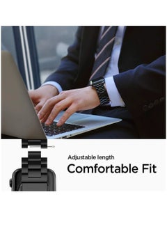 Zoom Plus Bluetooth Call Stainless Steel Sports Fitness Tracker Water Resistant Smartwatch For IOS Android - Black  - Image 4