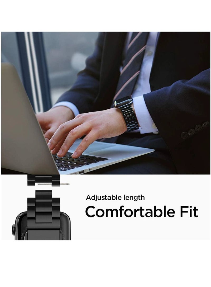 Zoom Plus Bluetooth Call Stainless Steel Sports Fitness Tracker Water Resistant Smartwatch For IOS Android - Black - Image 4