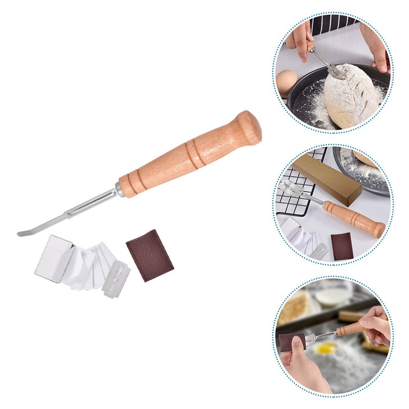 2 Sets Bread Lame Cutter Slashing Tool Dough Making Wood Handle Bakeware - Image 3