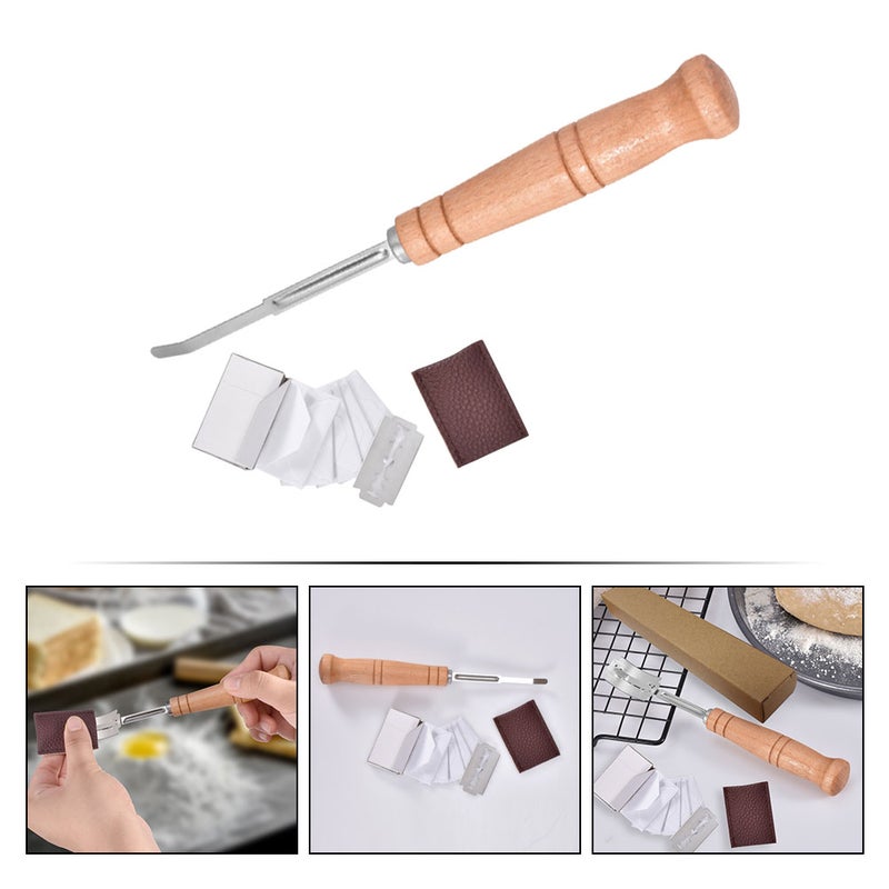 2 Sets Bread Lame Cutter Slashing Tool Dough Making Wood Handle Bakeware - Image 5