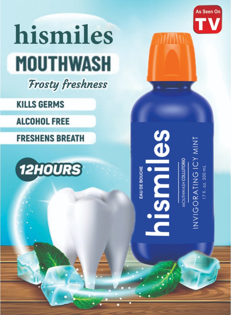 AS SEEN ON TV V34 Colour Corrector Purple Mouthwash –Invigorating Icy Mint Teeth Whitening Booster & Yellow Stain Remover for Brighter Smile