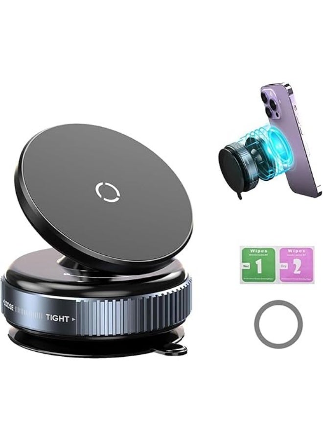 Dominir 360 Degree Adjustable Adhesive Base Magnetic Car Phone Holder, Compatible with MagSafe Car Mount, Hands-Free Operation, - Image 4