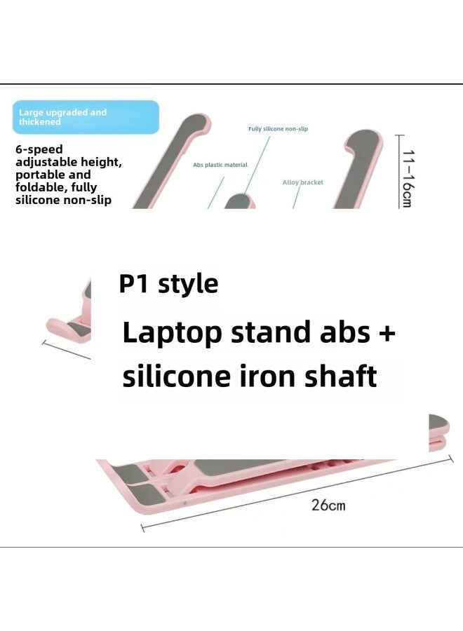 N3 Aluminum Alloy Laptop Desktop Stand Folding Mobile Phone Tablet Height Increasing Cooling Base Hanging Support Frame-Color:P1 Silicone Iron Shaft  With Storage Bag - Image 1
