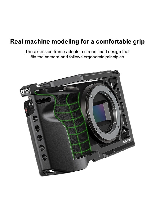 PULUZ For Sony A6500 / A6400 / A6300 / A6000 PULUZ Metal Camera Cage Expansion Mount Stabilizer Rig - Image 5
