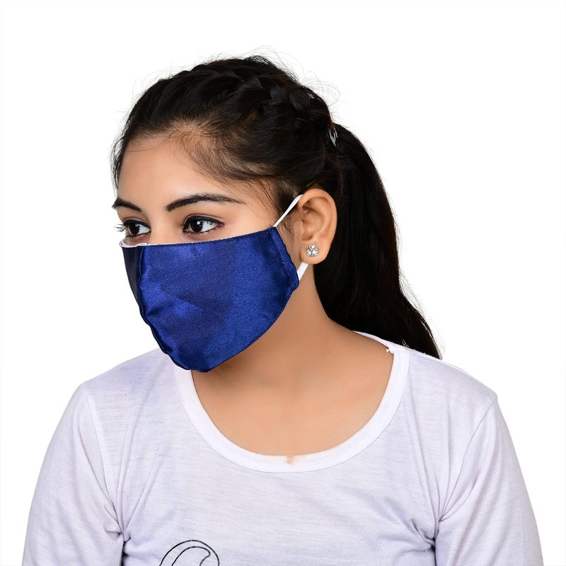 NNR NNR Satin Silk Face Mask With Soft Elastic For Kids Girls Pack Of 3 PcsMulticolor  - Image 3