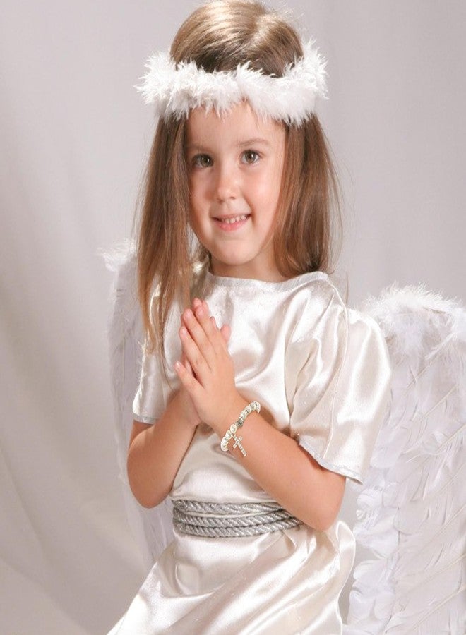 BAYLAY First Communion Gifts for Girls, Cross Bracelet for Teen First Communion Bracelet for Girls Pearl Letter E Initial Charm Bracelet First Holy Communion Gifts for Girl Catholic - Image 2