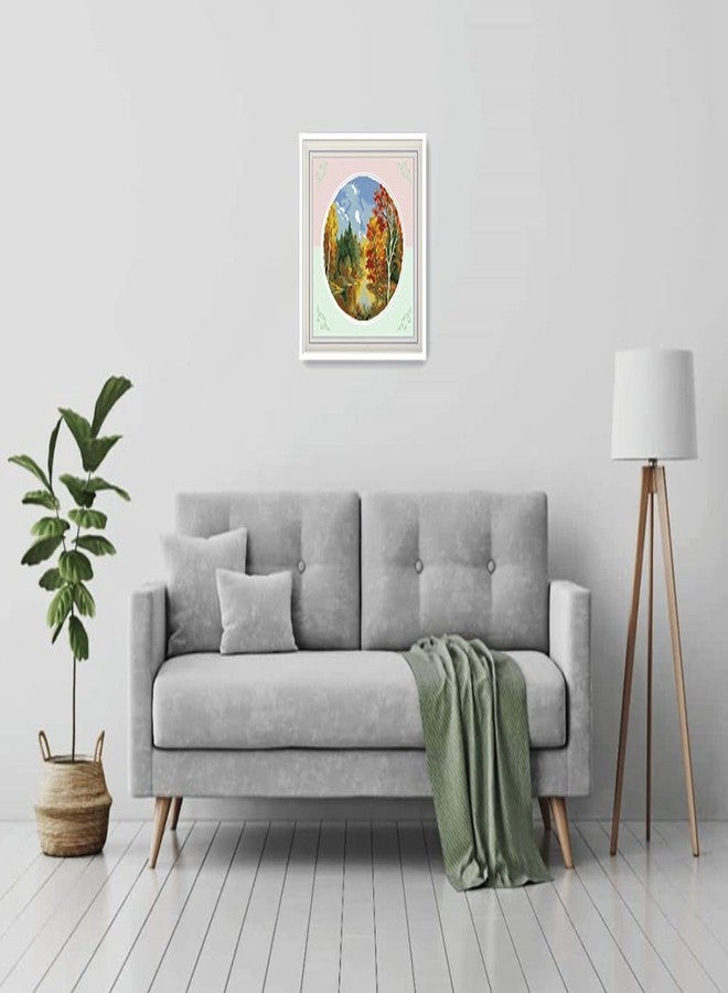 Amiiba Stamped Cross Stitch Kits, Maple Forest Lake District Autumn Season DIY 11CT 14.1x14.1 inch (Autumn) - Image 2
