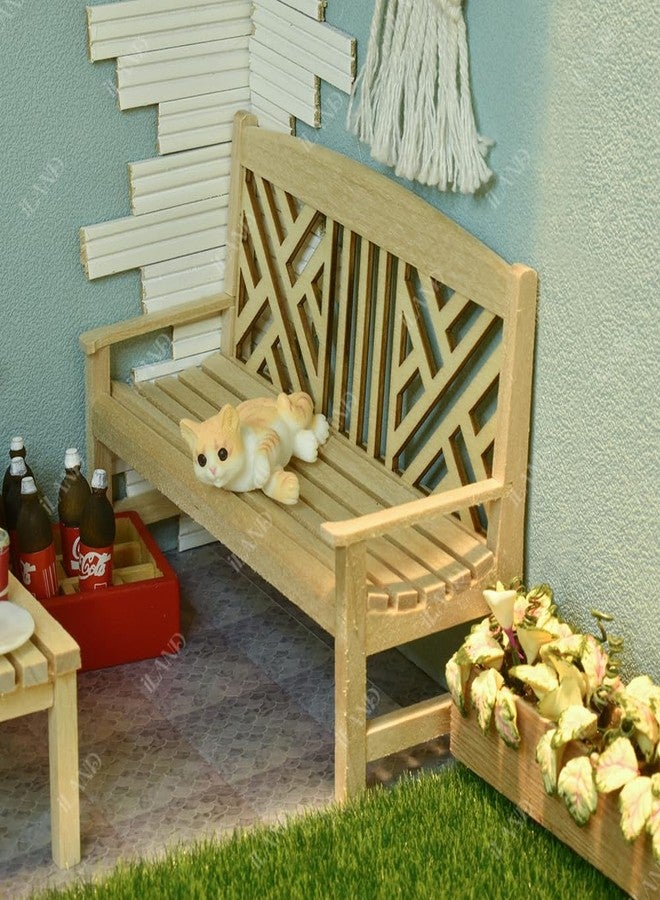 iLAND Dollhouse Furniture and Accessories on 1:12 Scale incl Dollhouse Patio Tables & Garden Chairs & BBQ Grill & Mini Bike (Modern 6pcs) - Image 3