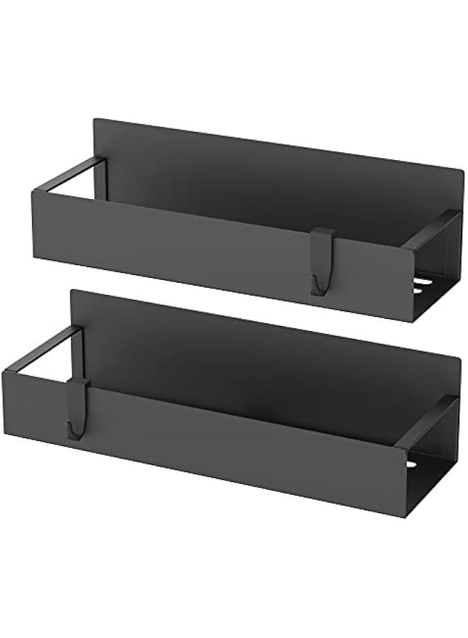 2 Pack Magnetic Spice Storage Rack Organizer for Refrigerator and Oven, Black Fridge Organizers and Storage - Image 5