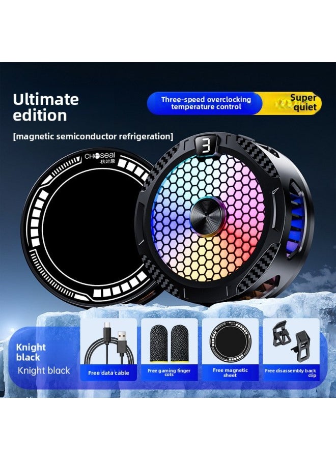 Generic Mobile Phone Radiator Semiconductor Frozen Heat Dissipation Air-cooled Heat Dissipation Summer Refused To Mobile Phone Hot Heat Dissipation Artifact-Colour:[ultimate Edition] Black  - Image 1