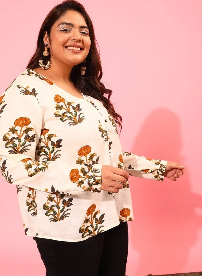 كيرفي ستريت Floral Print Long Sleeves Top for Women