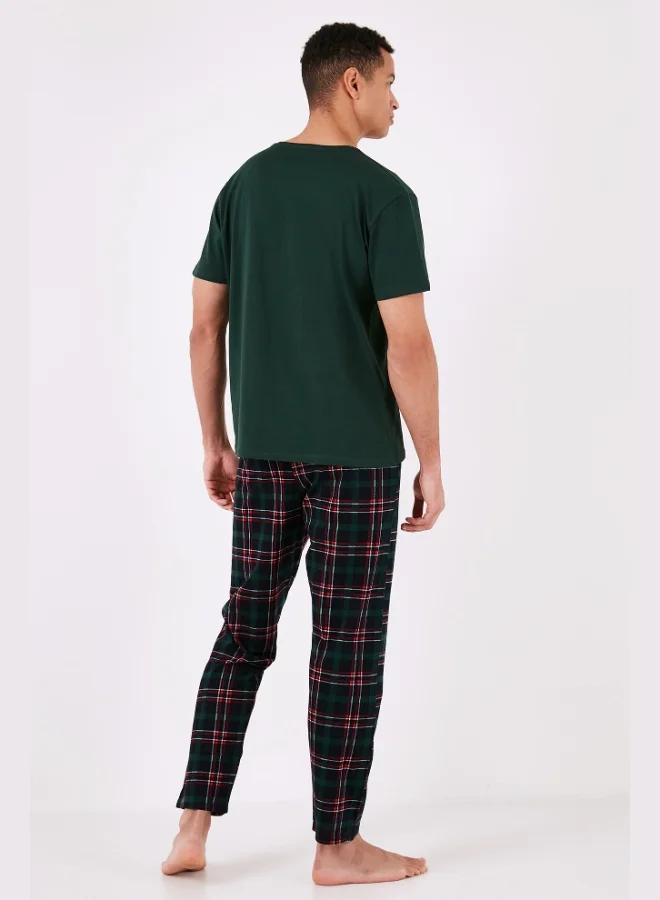 Buratti  Buratti Plaid Cotton Regular Fit Short Sleeve Pajama Set Men's Pajama Set 6572006 for Men | Best Price UAE