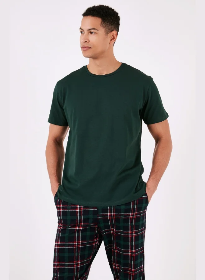 Buratti  Buratti Plaid Cotton Regular Fit Short Sleeve Pajama Set Men's Pajama Set 6572006 for Men | Best Price UAE
